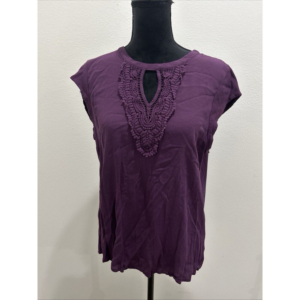 daniel rainn Womens Sz XL Purple Sleeveless Top Pullover 1 Button